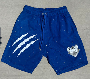 Open image in slideshow, Hyena Zone “Stitched-Up” Rhinestone Shorts
